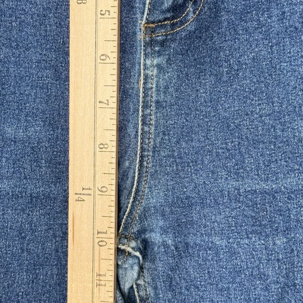 Vtg Y2K Mudd Lace Up Side Flare Jeans Size 16 Blue Dark Wash Boho Festival Bell